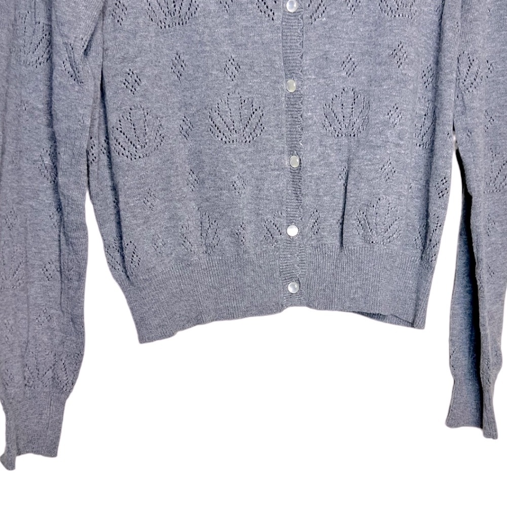 Disney The Little Mermaid Ariel Grey Pointelle Cardigan - Picture 10 of 15